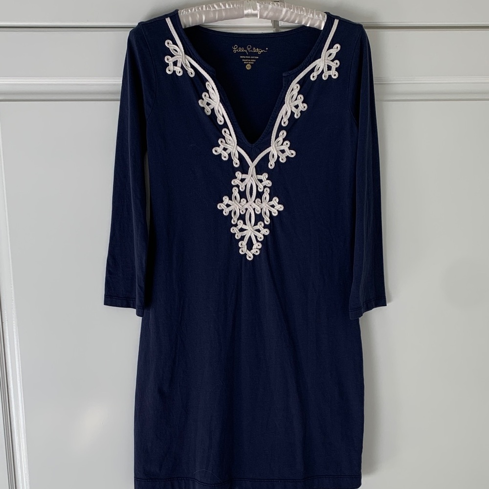 Lilly Pulitzer Blue Dress with White Detailing